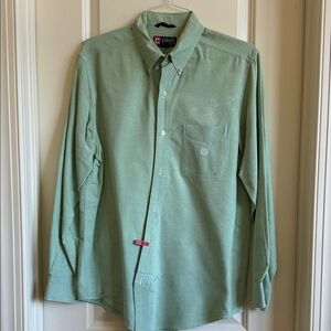 Chaps Men's Light Green Casual Button Down Shirt
